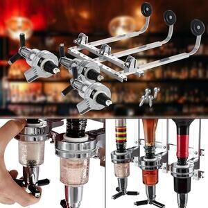 3 Bottle Wall Mounted Liquor Dispenser - Alcohol Bottle Beverage Stand